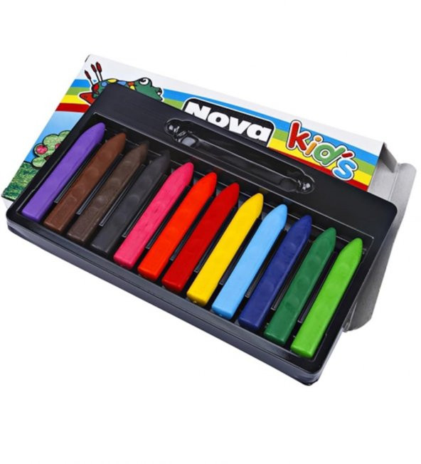 Nova Color Mum Boya Jumbo Üçgen Silinebilir 12 Renk NC 2124 - 2