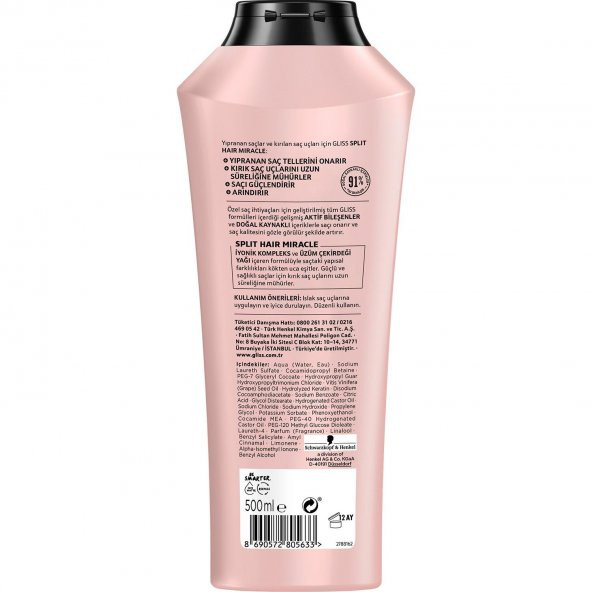 Glıss Splıt Hair Miracle Şampuan 500ML - 3