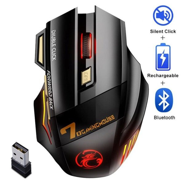 Valkyrie Imice Gw-X7 7 Tuşlu Sessiz 2.4g Wireless Bluetoothlu Şarj Edilebilir Kablosuz Gaming Mouse - 7