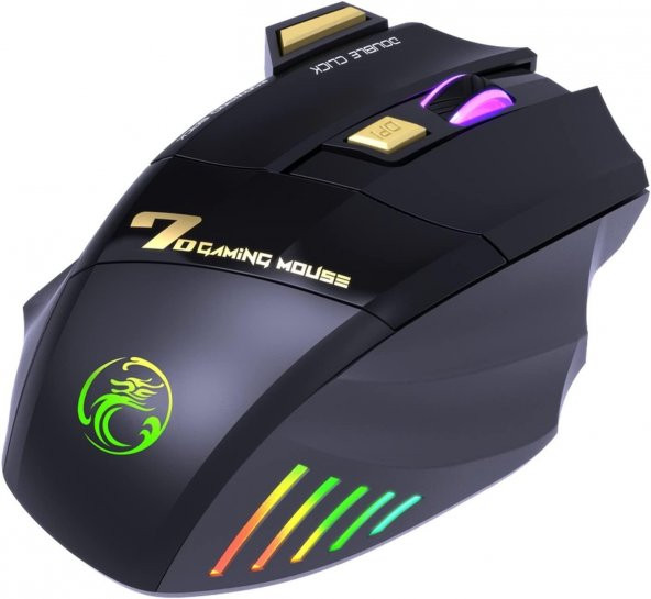 Valkyrie Imice Gw-X7 7 Tuşlu Sessiz 2.4g Wireless Bluetoothlu Şarj Edilebilir Kablosuz Gaming Mouse - 2
