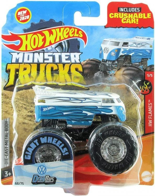 Mattel Hotwheels Monster Trucks 1:64 Drag Bus FYJ44 - HHG77 - 2