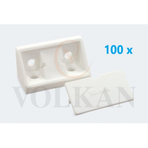 Plastik kapaklı köşe bağlantı beyaz renk 100'lü paket ürün görseli 1
