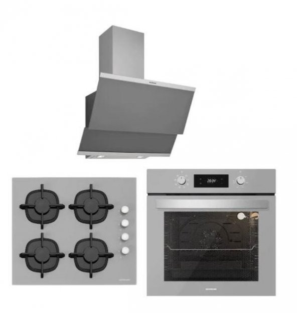 Silverline Gri Cam Ankastre Set 3420 Classy 60+cs5343s01+bo6502s02 ürün görseli 1