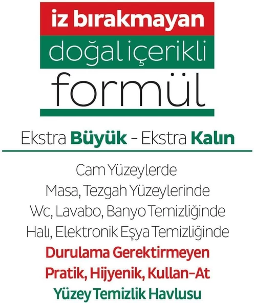 Sleepy Easy Clean Beyaz Sabun Katkılı Yüzey Temizlik Havlusu 100 Yaprak 12'li - 4