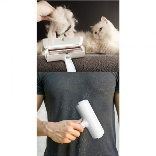 Yeni Nesil Kedi Köpek Tüy Toplayıcı Aparat Hazneli Gırgır Elbise Halı Tüy Temizleyici Kıl Toz Toplay - 2