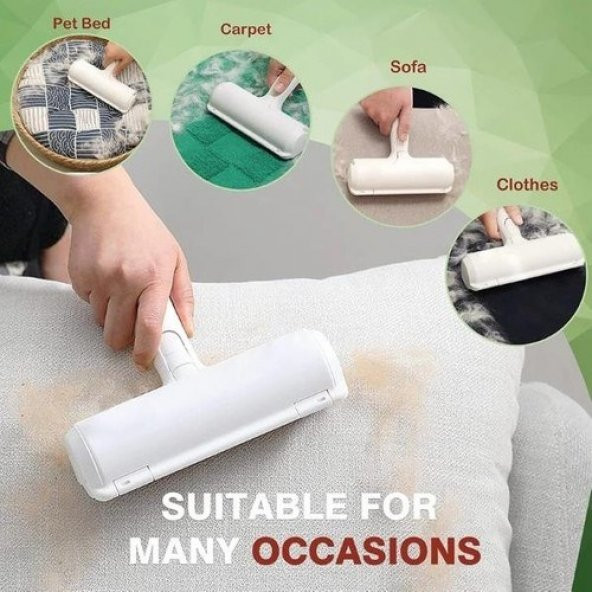Yeni Nesil Kedi Köpek Tüy Toplayıcı Aparat Hazneli Gırgır Elbise Halı Tüy Temizleyici Kıl Toz Toplay - 3