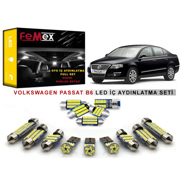 Volkswagen Passat B6 LED İç Aydınlatma Ampul Seti FEMEX Parlak Beyaz