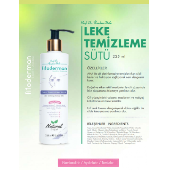 Fitoderman Doğal Gözenek Sıkılaştırıcı Leke Temizleme Sütü 225 mL