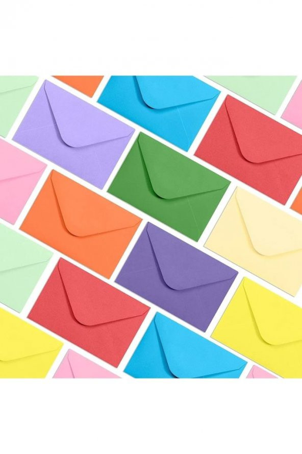 100 Adet Karışık 10 Farklı Renk Hediye Doğum Günü Dilekleri Düğün Para Davetiye Mektup Zarfı