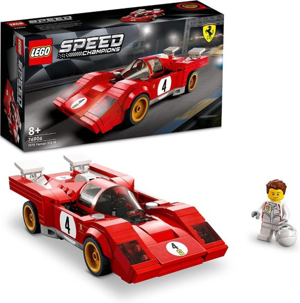 LEGO Speed Champions 1970 Ferrari 512 M - 8 Yaş ve Üzeri Çocuklar için Harika bir Yarış Arabası Modeli Yapım Seti 76906