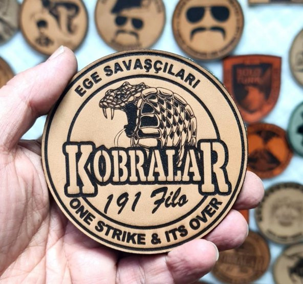 191 FİLO EGE SAVAŞÇILARI  Deri PEÇ - Arma - Askeri Patch - Resim 2