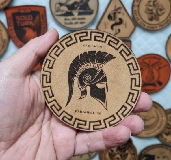SI VIS PACEM PARABELLUM Deri PEÇ - Arma - Askeri Patch - Resim 2