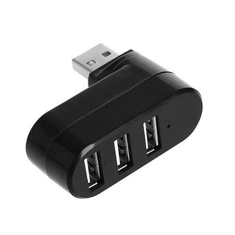 Valkyrie 3 Portlu USB 2.0 Hub Döner Kafalı Splitter Hub Adaptör Siyah - 4