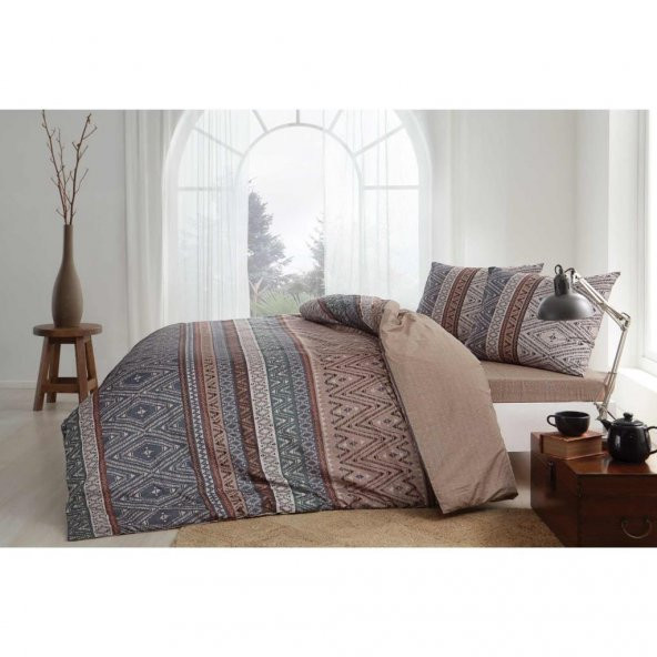 Taç Arturo Ranforce Çift Kişilik Nevresim Takımı Kahverengi ürün görseli