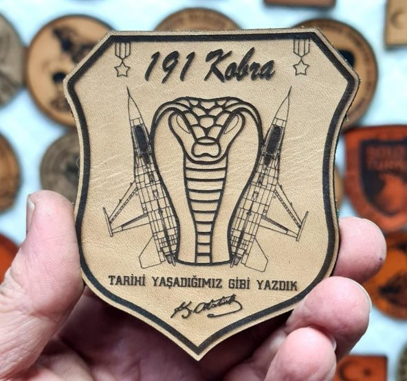 191 FİLO TARİHİ YAŞADIĞIMIZ GİBİ YAZDIK Deri PEÇ - Arma - Askeri Patch - 2
