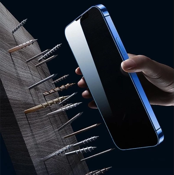 iPhone 13 Pro Max Uyumlu (13 Pro Max) Privacy Gizleyen Hayalet Temperli Cam Ekran Koruyucu - 4