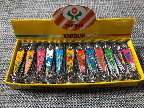 Taksun Tırnak Makası 5,5 cm - Renkli Desenli Askılı Tırnak Makası - 2