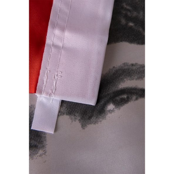 K.Atatürk İmzalı Türk Bayrağı Saten Kumaş Dijital Baskı - 6