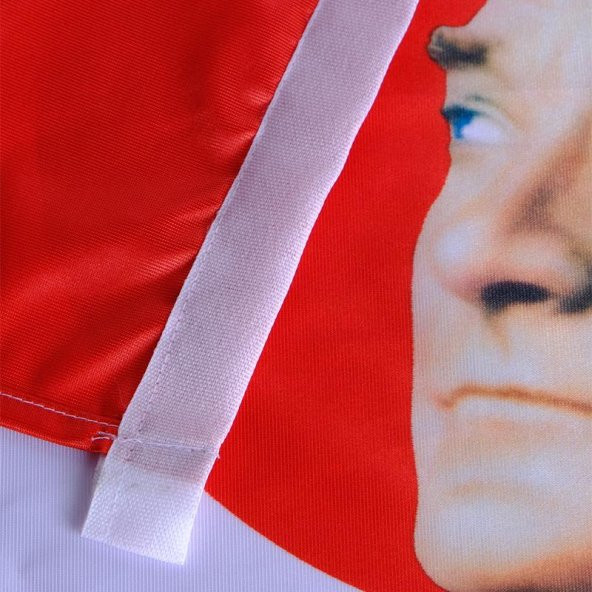 Atatürk Baskılı Türk Bayrağı Raşel Kumaş Dijital Baskı - 5