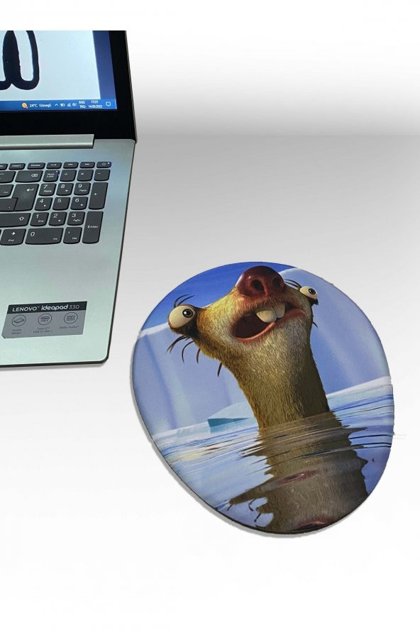 Buz Devri Sid Desenli Bilek Destekli Mouse Pad