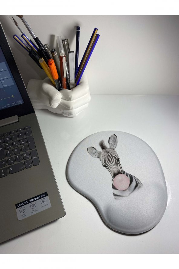 Sakız Çiğeneyen Zebra Bilek Destekli Mouse Pad