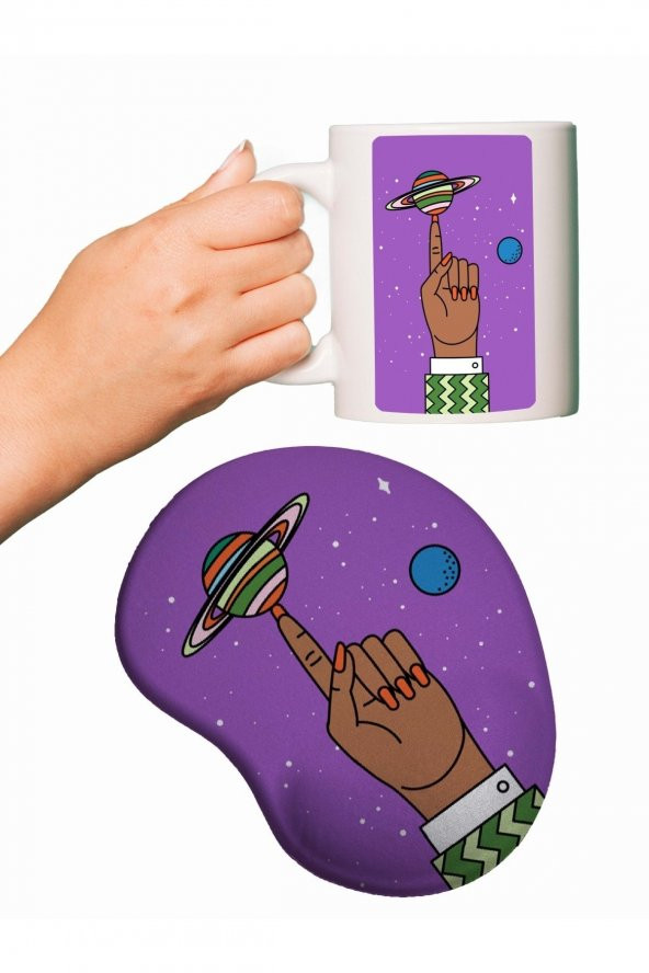 Astronoloji Temalı Mouse Pad + Kupa Bardak Mug