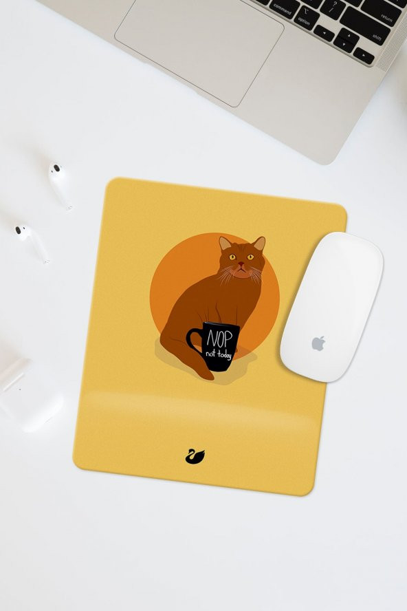 Minimal Çizimli Bilek Destekli Dikdörtgen Mouse Pad Mouse Altlığı