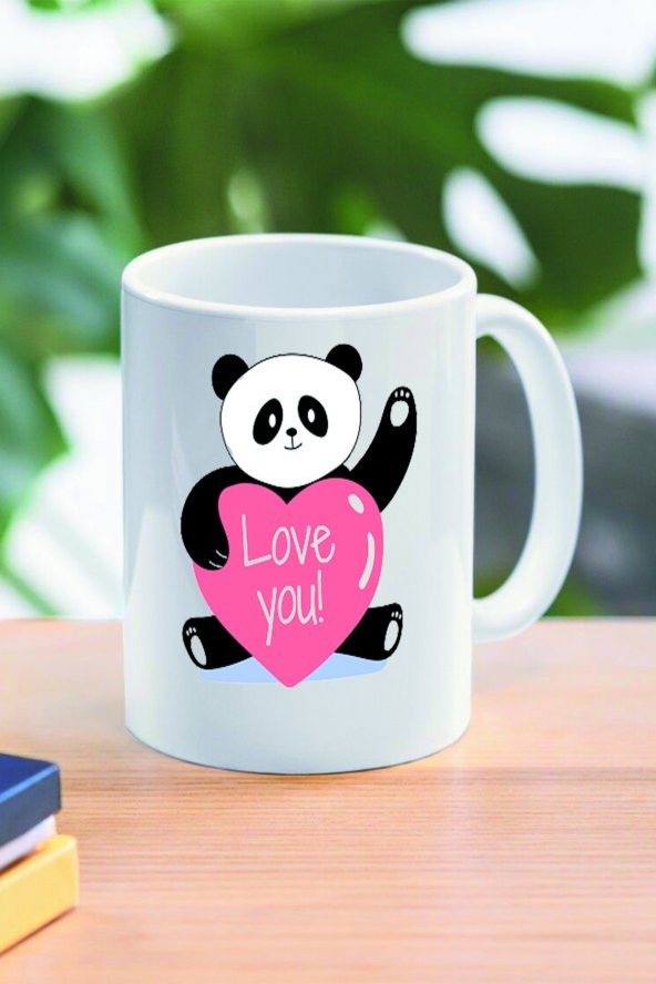 Kalpli Panda Tasarım Kupa Bardak
