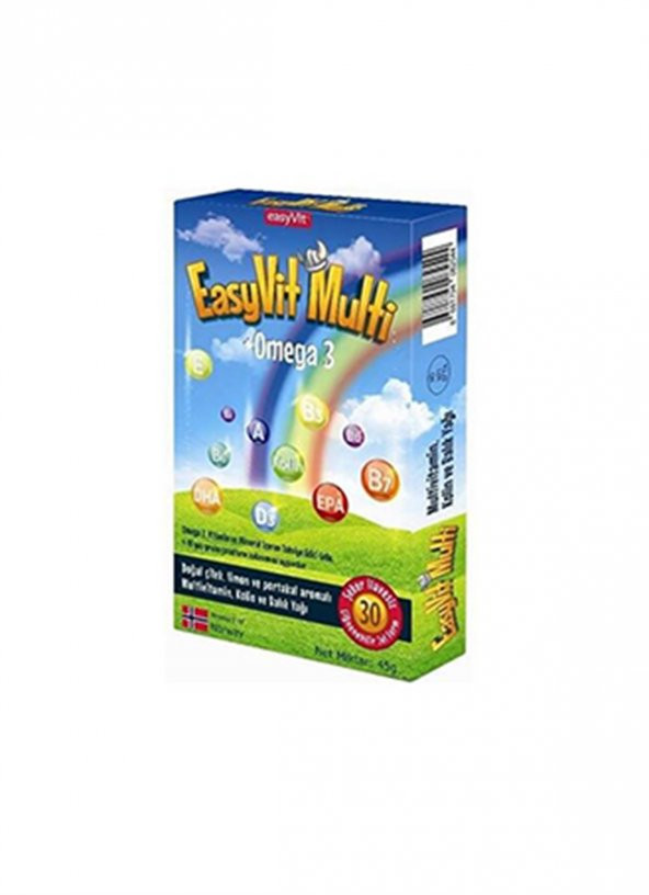 Easyvit Easyfishoil Multi + Omega 3 Çiğnenebilir 30 Adet