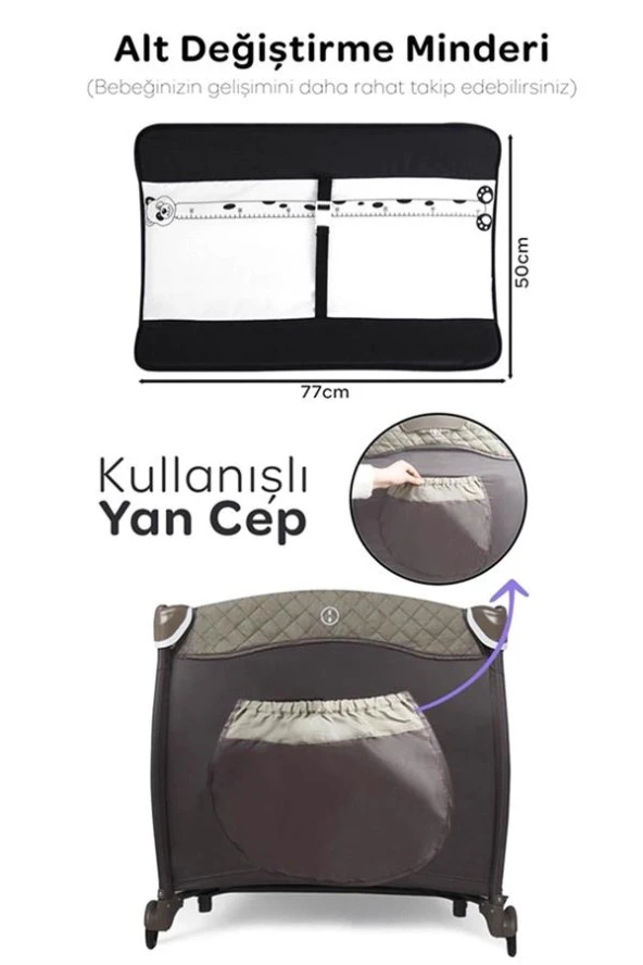 Prego San Diego Plus Oyun Parkı 70*120 Cm 8029 Bej - 4