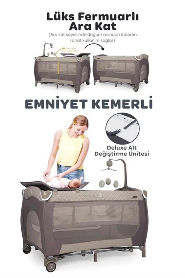 Prego San Diego Plus Oyun Parkı 70*120 Cm 8029 Bej - 7