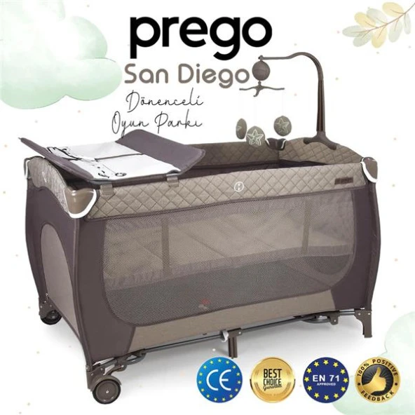 Prego San Diego Plus Oyun Parkı 70*120 Cm 8029 Bej