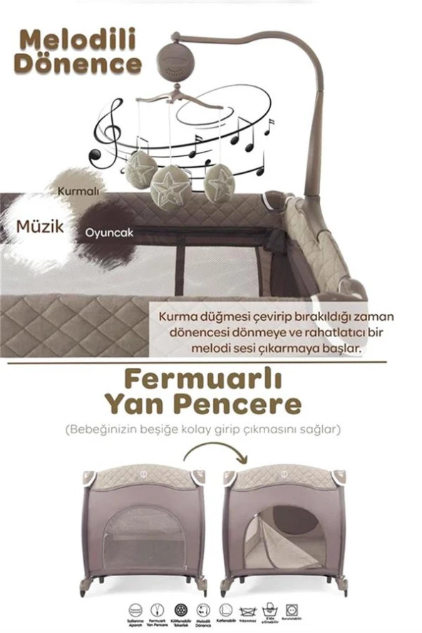 Prego San Diego Plus Oyun Parkı 70*120 Cm 8029 Bej - 9