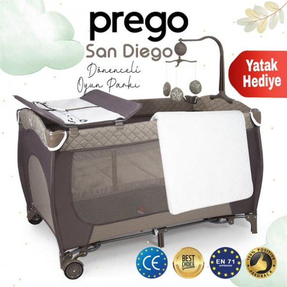 Prego San Diego Plus Oyun Parkı 70*120 Cm Bej + Yatak Hediyeli