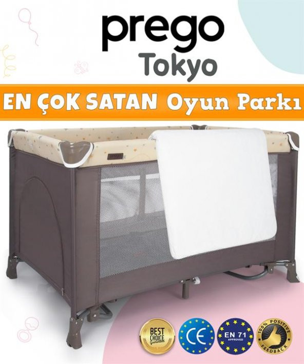 Prego Tokyo Oyun Parkı 70*110 Cm Bej + Yatak Hediyeli