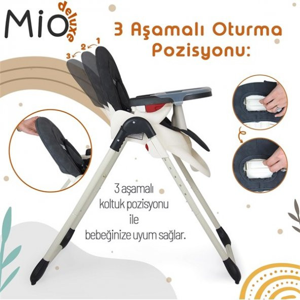 Prego 3032 Mio Deluxe Mama Sandalyesi Gri - 2