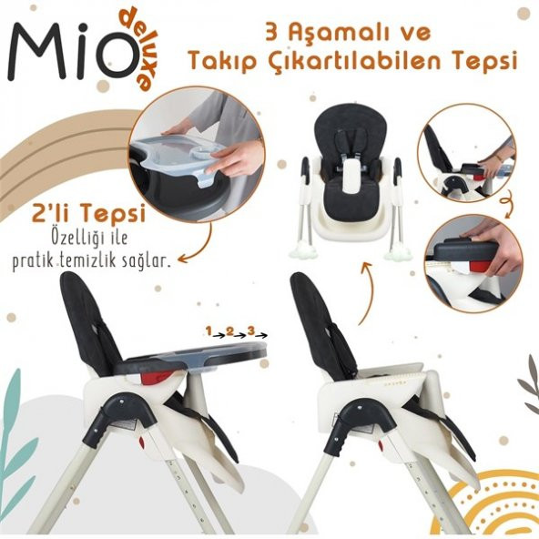 Prego 3032 Mio Deluxe Mama Sandalyesi Gri - 8