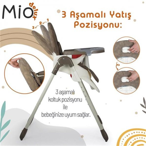 Prego 3032 Mio Deluxe Mama Sandalyesi Krem - 8