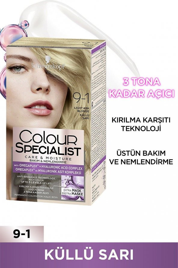Schwarzkopf Colour Specialist Saç Boyası 9-1 Küllü Sarı 150 Ml - 2