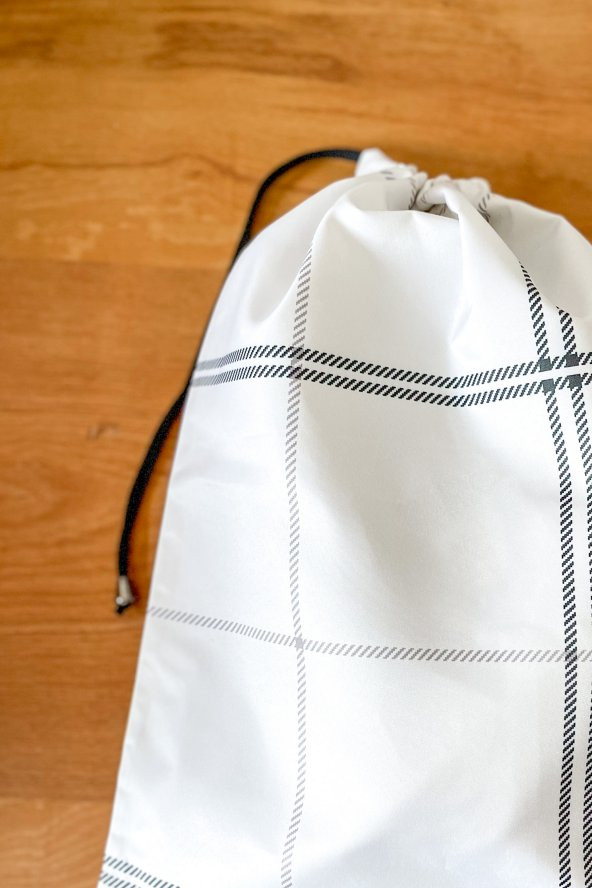 Beyaz Halat Desenli İpli Büzgülü Su Geçirmez Çanta Valiz Düzenleyici Ayakkabı Okul Kirli Çantası - 2