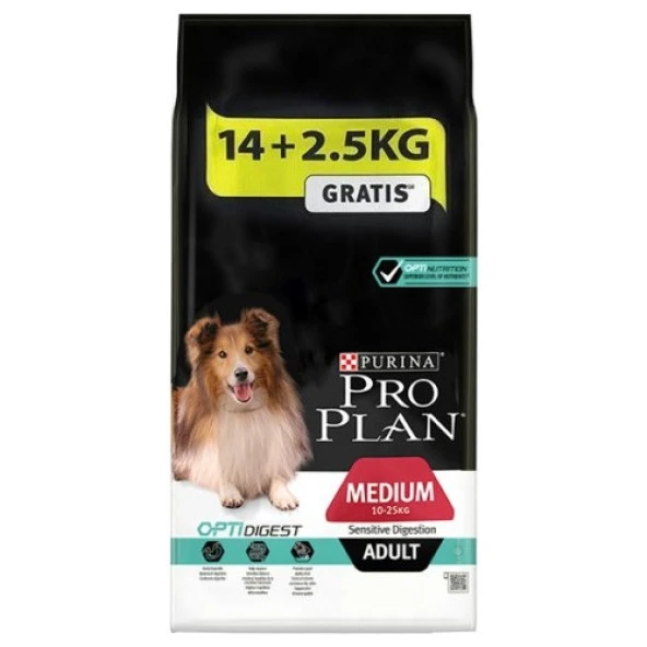 Pro Plan Adult Digestion Lamb Kuzu Etli Köpek Maması 14 + 2.5 kg