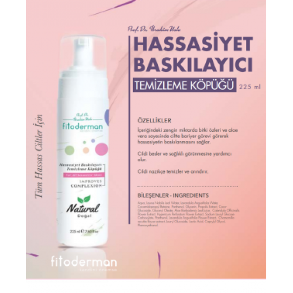 Fitoderman Doğal Hassasiyet Baskılayıcı & Gözenek Sıkılaştırıcı Temizleme Köpüğü 225 mL ürün görseli