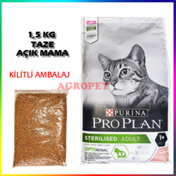 Pro Plan Sterilised Somonlu ve Ton Balıklı Kısırlaştırılmış Yetişkin Kuru Kedi Maması - Açık 1,5 kg
