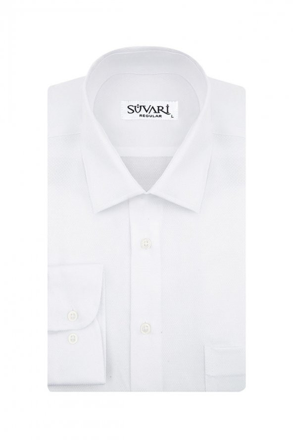 Armür Desenli Beyaz Erkek Gömlek ürün görseli