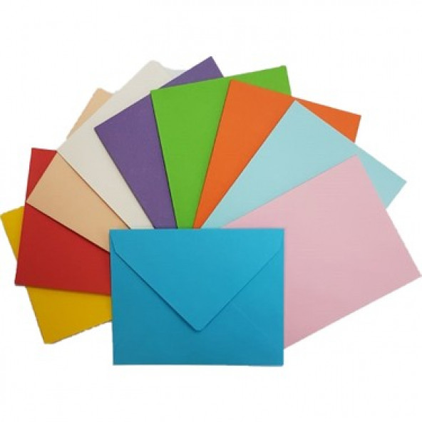 hureggo concept renkli davetiye zarfı 20 adet karışık renk