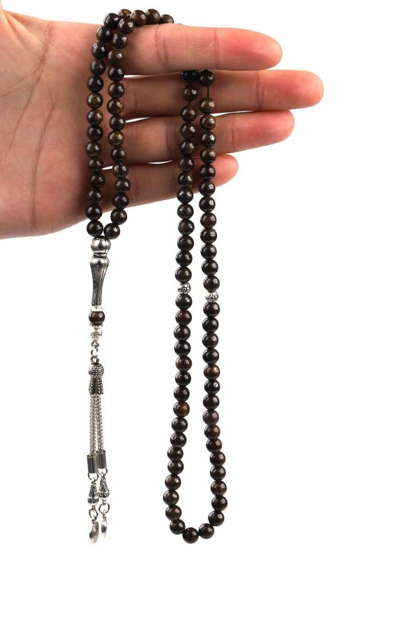 Bronzit Doğal Taş 99Lu Tesbih 6 mm Küre Kesim ürün görseli 1