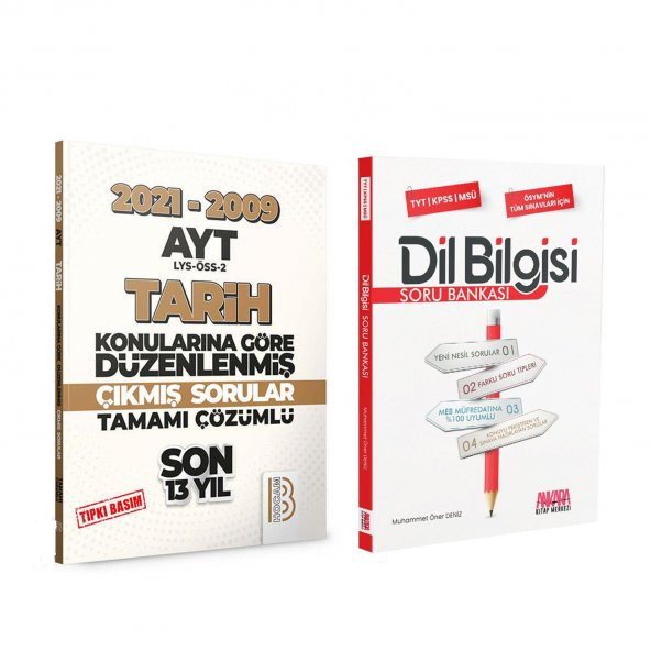 Benim Hocam 2009 2021 AYT Tarih Son 13 Yıl Tıpkı Basım ve AKM Dil Bilgisi Soru Bankası Seti 2 Kitap
