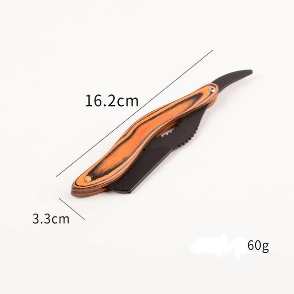 Valkyrie S Tipi Ergonomik Profesyonel Ahşap Berber Usturası Saç Sakal Ustura - 6