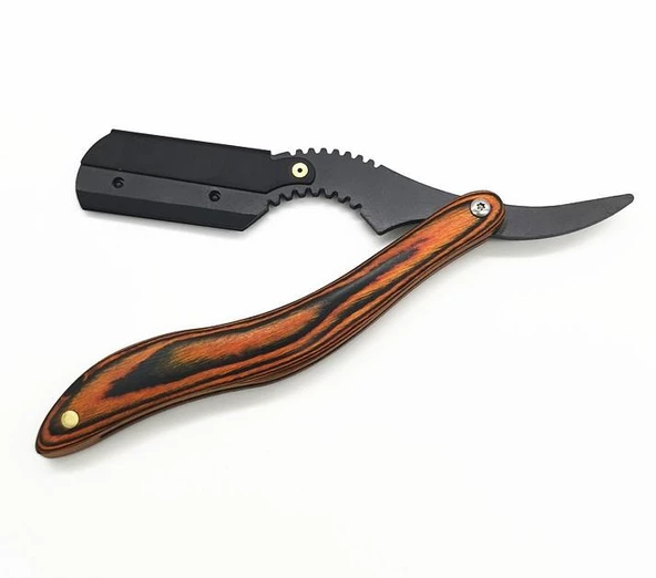 Valkyrie S Tipi Ergonomik Profesyonel Ahşap Berber Usturası Saç Sakal Ustura - 5