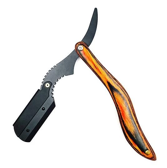 Valkyrie S Tipi Ergonomik Profesyonel Ahşap Berber Usturası Saç Sakal Ustura - 3